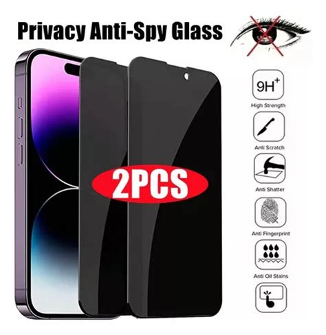 2 piezas mica privacidad cristal templado 9h para iphone cuotas sin interés