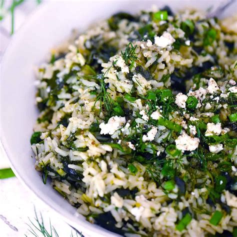 Spanakorizo Greek Spinach And Rice With Lemon Bowl Of Delicious