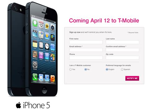 T Mobile Iphone 5 Arrives On April 12th Cheapest Yet