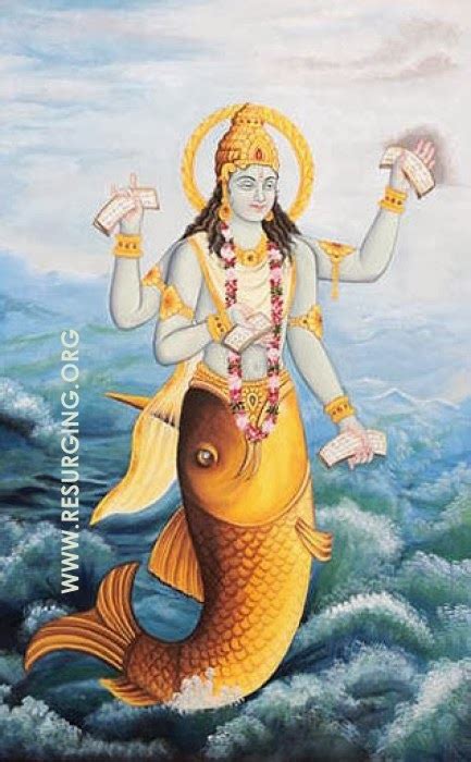 Matsya Avatar Fish Lord Vishnu Saves The Life Of Sage Manu From