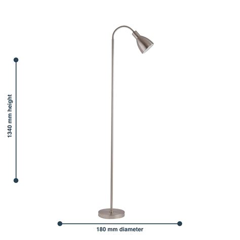 Modern Reading Lamp Flexi Neck Floor Light Black Or Silver Ebay