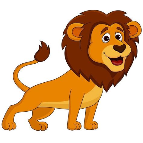 A Cartoon Lion Standing And Smiling For The Camera