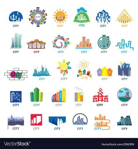 Biggest Collection Logos Cities Royalty Free Vector Image