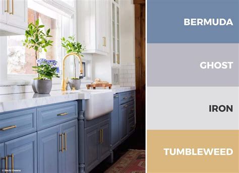 A Blue Gold And White Kitchen Color Scheme Is Sophisticated And Fun R
