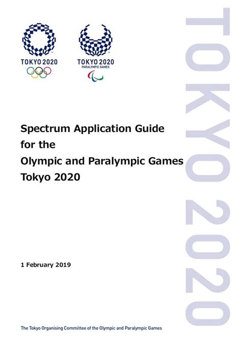 Spectrum Application Guide For The Olympic And Paralympic Games Tokyo