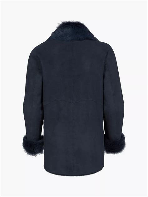 celtic and co toscana trim sheepskin jacket dark navy at john lewis and partners