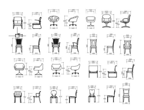 Autocad Furniture Chair Blocks Download Free Dwg File Cadbull