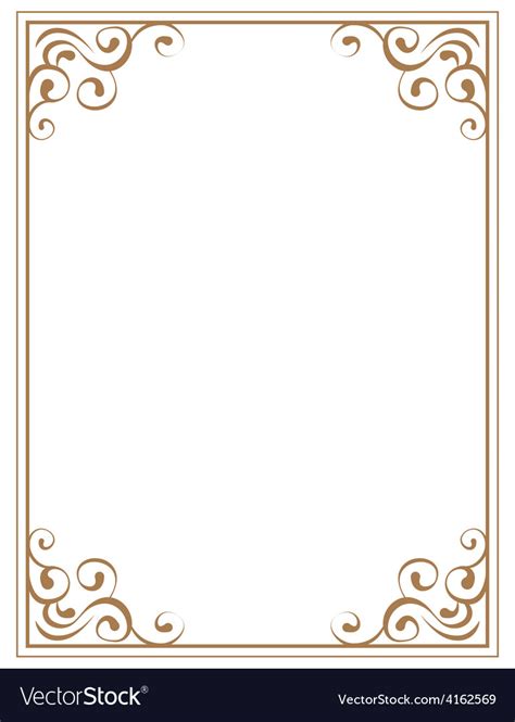 Frame With Brown Patterns On A White Background Vector Image