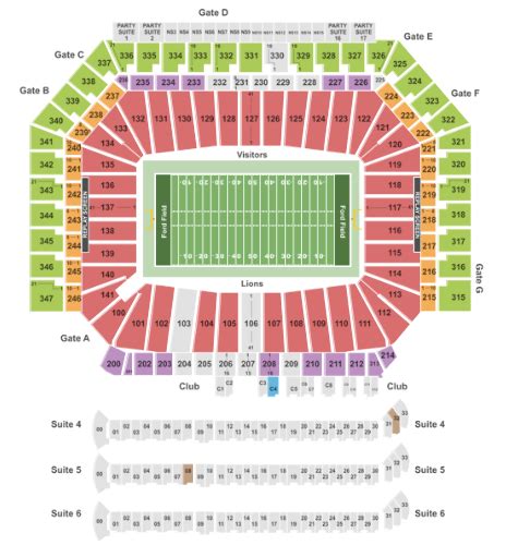 31 Ford Field Seat Map Maps Database Source