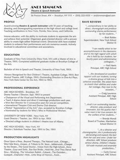 38 Theatre Acting Resume Template For Your Learning Needs