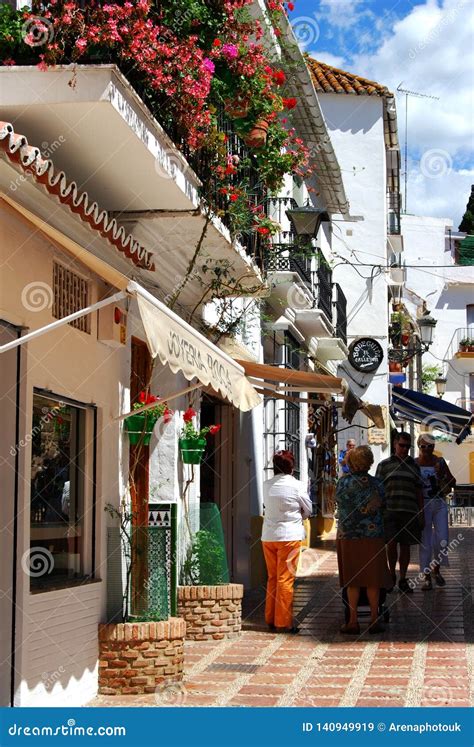 Tourists In The Old Town Marbella Spain Editorial Stock Image