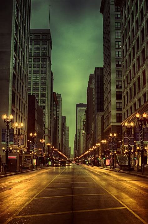 Wet Night On State Street In Chicago Illinois Chicago
