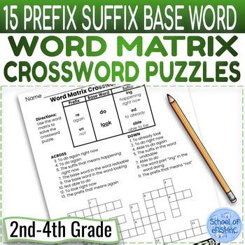Prefix Suffix Root Word Building Crossword Puzzle Games With A Word Matrix Hot Sex Picture