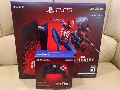 Sony Playstation 5 Disc Marvels Spider Man 2 Bundle Extra Controller