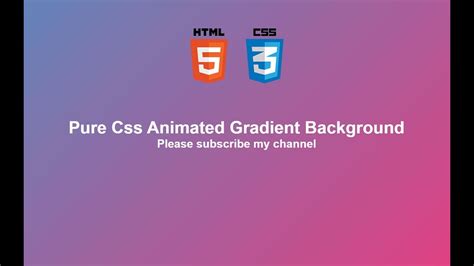 Pure Css Animated Gradient Background Html And Css Youtube