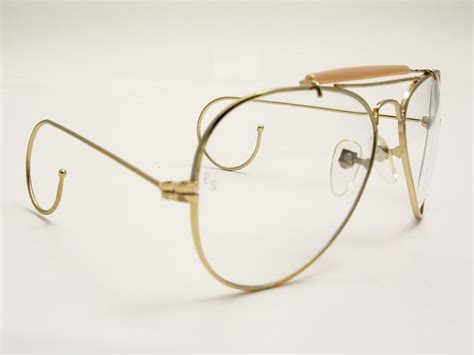 mens large vintage pilot cable temple gold aviator eyeglasses clear lens glasses ebay