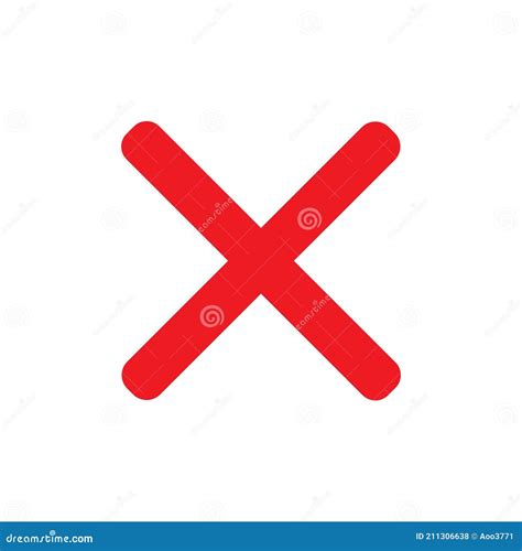 Red Wrong Mark Symbol Icon Isolated Vector Stock Illustration