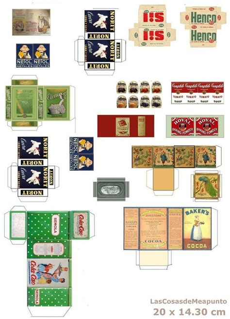 Dollhouse Miniature Printables Food Boxes Tiny Paper Doll House