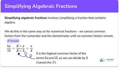 Simplifying Algebraic Fractions Gcse Maths Steps And Examples