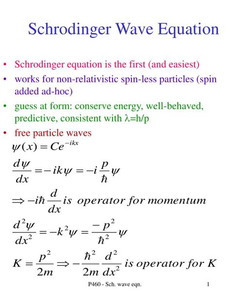 PPT - Schrodinger Wave Equation PowerPoint Presentation, free download ...