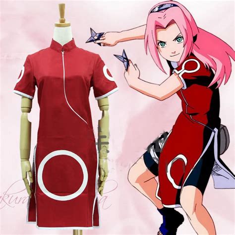 Halloween Costume For Women Adult Naruto Haruno Sakura Cosplay Costume Anime Clothes For Girls