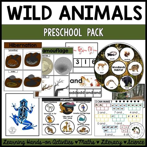 Wild Animals Preschool Pack I Am A Zoologist