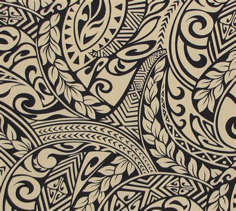 Hawaiian Tapa Pattern Fabric By The Yard