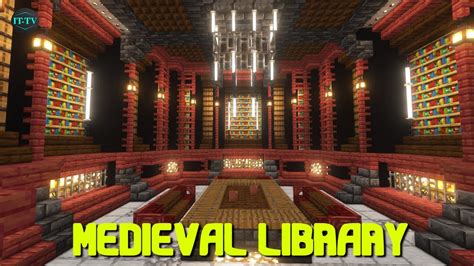How To Build A Underground Medieval Library In Minecraft Tutorial