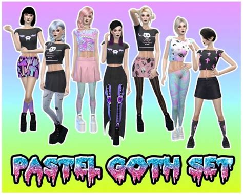 Pastel Goth Set By Nalae Sims Sims 4 Sims 4 Cc Goth