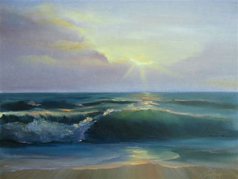 Ocean Beach Canvas Oil Painting Nautical Original Artwork Etsy