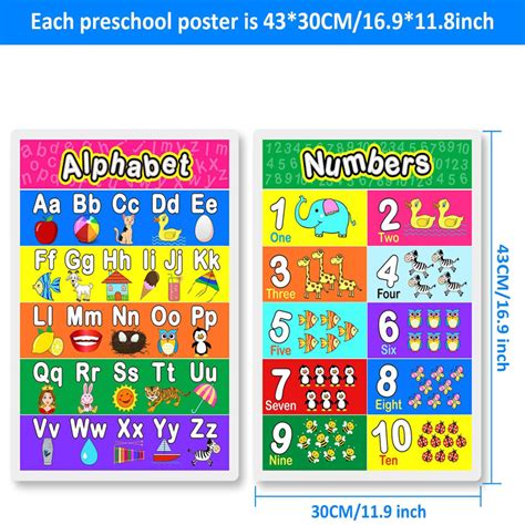 Custom Learning Alphabet Numbers Shapes Colors Chart Fully