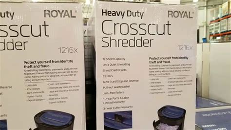 Costco Royal Heavy Duty Cross Cut Shredder 49 Youtube