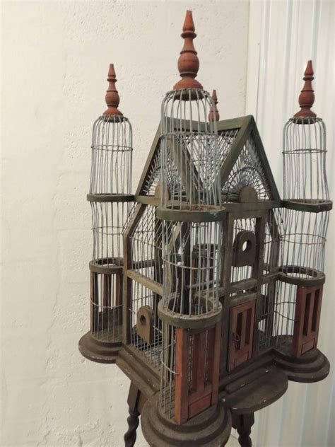 Antique Victorian Bird Cage Painted Red And Green For Sale At 1stdibs