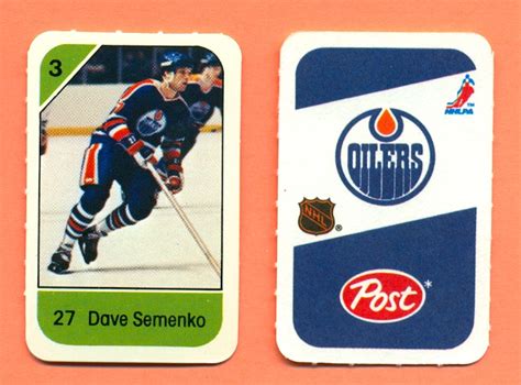 1982 Post Mini Cards 128 Dave Semenko Nhl Hockey Stickers