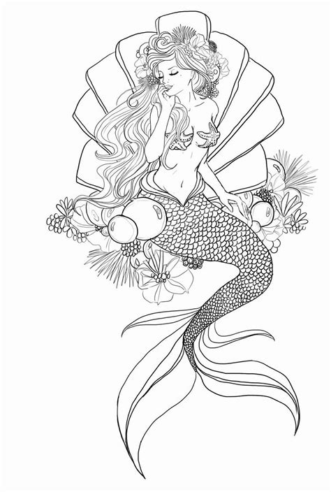 outline mermaid tattoo