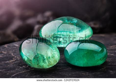 Emerald Gemstone Jewelry Photo Black Stones Stock Photo Edit Now