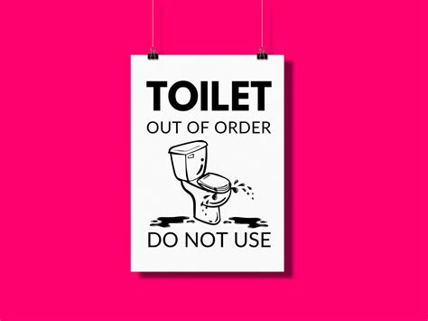 Toilet Out Of Order Sign Printable Restroom Out Of Service Etsy Canada
