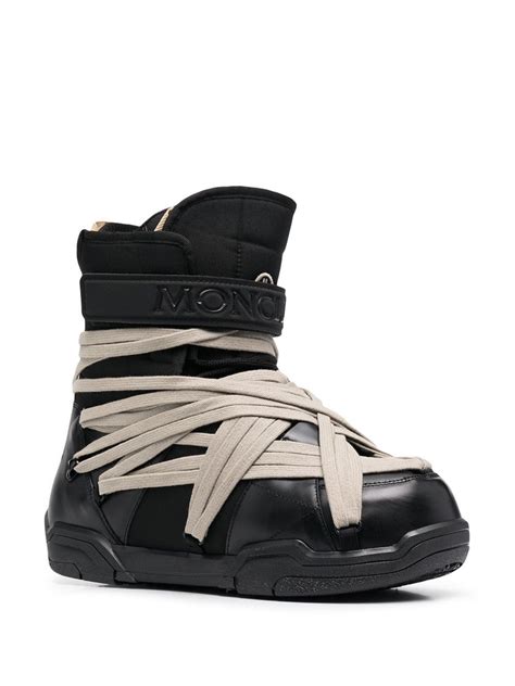 Moncler Rick Owens Chunky Lace Up Boots Black Modes