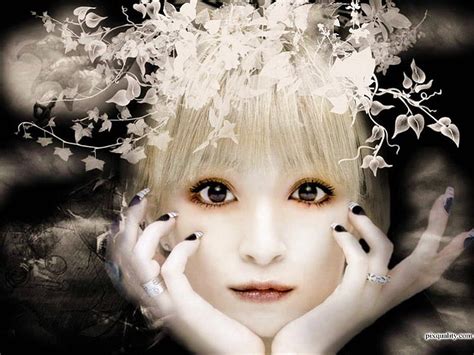 Free Download Naughty Eyes Girl Asian Beauty White Hair Softness