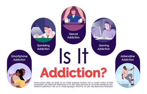 Addiction Problem Vector Infographic Template Psychological Dependence