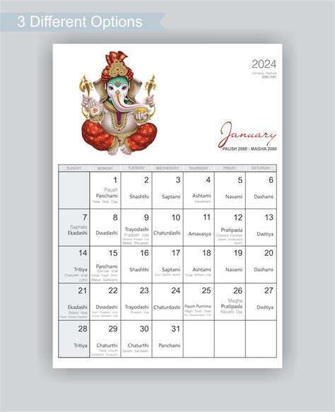 2024 Monthly Hindu Calendar Printable Indian Festivals With Tithi