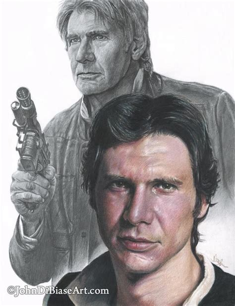 Drawing Print Of Colored Pencil Drawing Of Harrison Ford As Etsy Star Wars Pictures Star