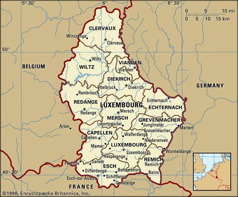 Luxembourg Geographical Facts Map Of Luxembourg With Cities World Atlas