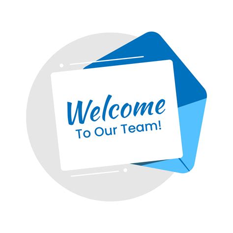 Welcome To Our Team Greeting Card Template On The Open Envelope