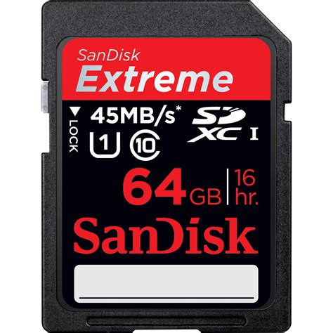 Sandisk 64gb Extreme Uhs I Sdxc Memory Card Sdsdrx3 064g A21 Bandh