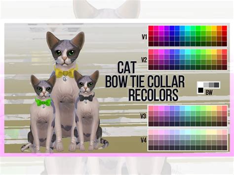 Cat Bowtie Collar Recolor By Mayrez At Tsr Sims 4 Updates