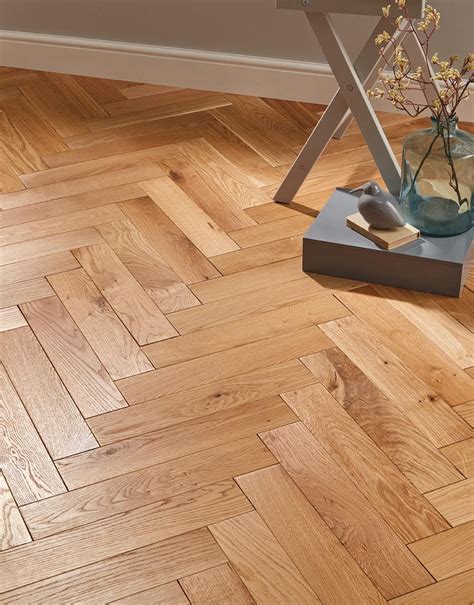 Park Avenue Herringbone Natural Oak Solid Wood Flooring Direct Wood