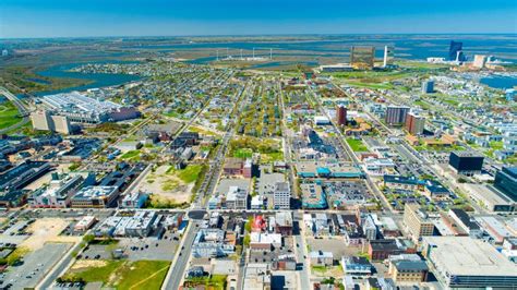Aerial View Of Atlantic City Boardwalk And Steel Pier New Jersey Usa