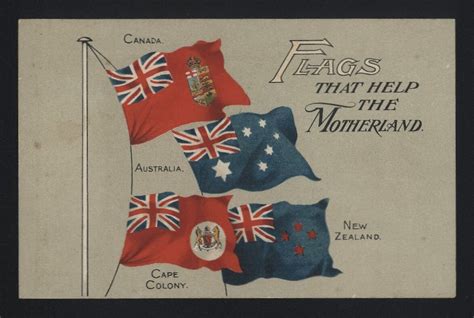 Postcard Flags That Help The Motherland Flags Of The Empire The