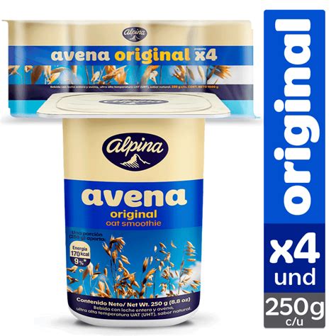 Paquete Avena Natural 250g X 4und Jumbo Colombia